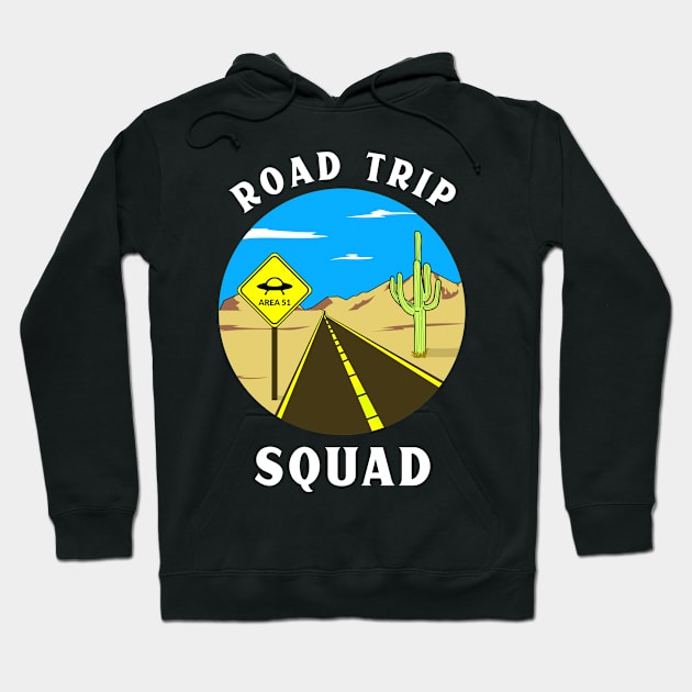 Road Trip Squad Summertime Vacation Getaway 2023 Alien Hoodie by Boo Face Designs